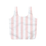 Vertical Stripes - White and Misty Rose Pink Full Print Recycle Bag (S)
