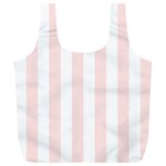 Vertical Stripes - White and Misty Rose Pink Full Print Recycle Bag (XL)
