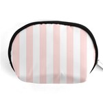 Vertical Stripes - White and Misty Rose Pink Accessory Pouch (Medium)