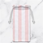 Vertical Stripes - White and Misty Rose Pink Jewelry Bag