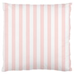 Vertical Stripes - White and Misty Rose Pink Large Flano Cushion Case (Two Sides)