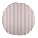 Vertical Stripes - White and Misty Rose Pink Large 18  Premium Round Cushion