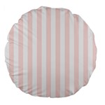 Vertical Stripes - White and Misty Rose Pink Large 18  Premium Flano Round Cushion