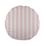 Vertical Stripes - White and Misty Rose Pink Standard 15  Premium Round Cushion