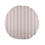 Vertical Stripes - White and Misty Rose Pink Standard 15  Premium Flano Round Cushion