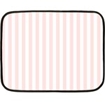 Vertical Stripes - White and Misty Rose Pink Fleece Blanket (Mini)
