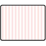 Vertical Stripes - White and Misty Rose Pink Fleece Blanket (Medium) (One Side)