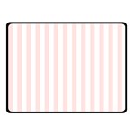 Vertical Stripes - White and Misty Rose Pink Fleece Blanket (Small) (One Side)