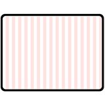 Vertical Stripes - White and Misty Rose Pink Double Sided Fleece Blanket (Large) (Two Sides)