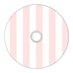 Vertical Stripes - White and Misty Rose Pink CD Wall Clock