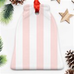 Vertical Stripes - White and Misty Rose Pink Ornament (Bell)