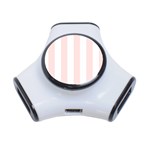 Vertical Stripes - White and Misty Rose Pink Portable USB Hub (One Side)