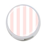 Vertical Stripes - White and Misty Rose Pink 4-Port USB Hub (One Side)
