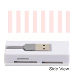 Vertical Stripes - White and Misty Rose Pink Memory Card Reader (Stick)