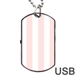 Vertical Stripes - White and Misty Rose Pink Dog Tag USB Flash (Two Sides)