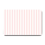 Vertical Stripes - White and Misty Rose Pink Small Doormat