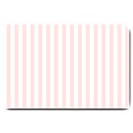 Vertical Stripes - White and Misty Rose Pink Large Doormat