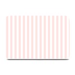 Vertical Stripes - White and Misty Rose Pink Plate Mat