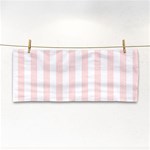 Vertical Stripes - White and Misty Rose Pink Hand Towel
