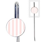 Vertical Stripes - White and Misty Rose Pink Book Mark