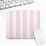 Vertical Stripes - White and Misty Rose Pink Large Mousepad