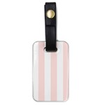 Vertical Stripes - White and Misty Rose Pink Luggage Tag (One Side)