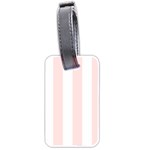 Vertical Stripes - White and Misty Rose Pink Luggage Tag (Two Sides)