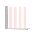 Vertical Stripes - White and Misty Rose Pink 4 x 4  Acrylic Photo Block