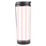 Vertical Stripes - White and Misty Rose Pink Travel Tumbler