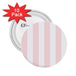 Vertical Stripes - White and Misty Rose Pink 2.25  Button (10 pack)