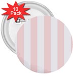 Vertical Stripes - White and Misty Rose Pink 3  Button (10 pack)