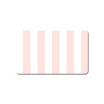 Vertical Stripes - White and Misty Rose Pink Magnet (Name Card)