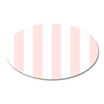 Vertical Stripes - White and Misty Rose Pink Magnet (Oval)