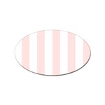 Vertical Stripes - White and Misty Rose Pink Sticker Oval (10 pack)