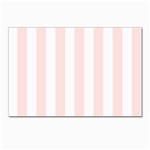 Vertical Stripes - White and Misty Rose Pink Postcards 5  x 7  (Pkg of 10)