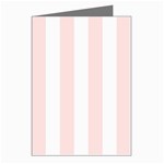 Vertical Stripes - White and Misty Rose Pink Greeting Cards (Pkg of 8)