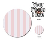 Vertical Stripes - White and Misty Rose Pink Multi-purpose Cards (Round)