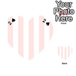 Vertical Stripes - White and Misty Rose Pink Playing Cards 54 (Heart)