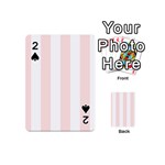 Vertical Stripes - White and Misty Rose Pink Playing Cards 54 (Mini)