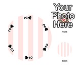 Vertical Stripes - White and Misty Rose Pink Playing Cards 54 (Round)