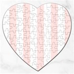 Vertical Stripes - White and Misty Rose Pink Jigsaw Puzzle (Heart)