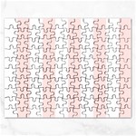 Vertical Stripes - White and Misty Rose Pink Jigsaw Puzzle (Rectangular)