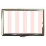 Vertical Stripes - White and Misty Rose Pink Cigarette Money Case