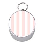 Vertical Stripes - White and Misty Rose Pink Silver Compass (Mini)