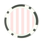 Vertical Stripes - White and Misty Rose Pink Poker Chip Card Guard