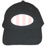 Vertical Stripes - White and Misty Rose Pink Black Cap