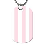 Vertical Stripes - White and Piggy Pink Dog Tag (Two Sides)