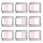 Vertical Stripes - White and Piggy Pink 9mm Italian Charm (9 pack)
