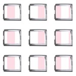 Vertical Stripes - White and Piggy Pink Mega Link Italian Charm (9 pack)