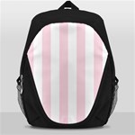 Vertical Stripes - White and Piggy Pink Backpack Bag